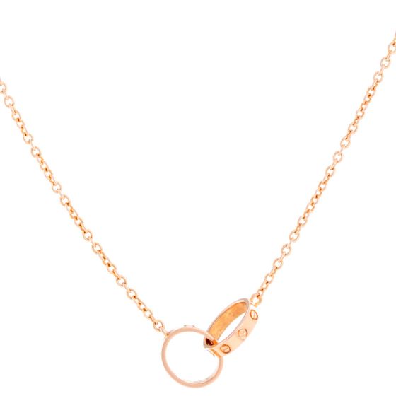 Cartier Love interlocking 18K Rose Gold Necklace