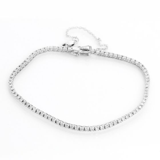 Platinum 1.25 ct. Diamond Tennis Bracelet Size 6.5