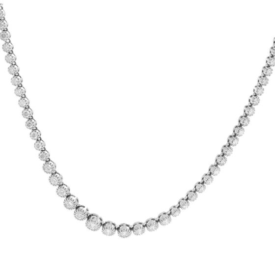 Platinum  Diamond Tennis Necklace 5 Cts