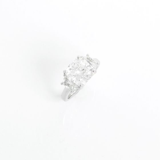 3.24 Carat Cushion Cut Diamond Engagement Ring Size 4.5