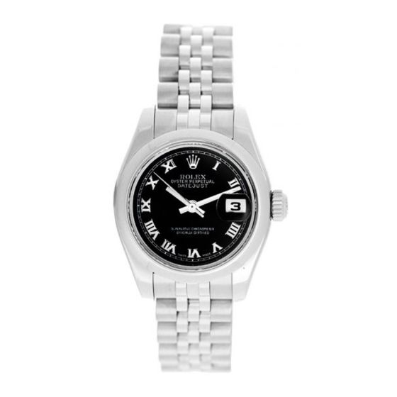 Rolex  Ladies Datejust Watch Steel  with Black Roman Dial  179160