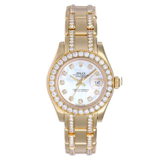 Rolex Ladies Masterpiece/Pearlmaster Gold Diamond Watch 80298 74948