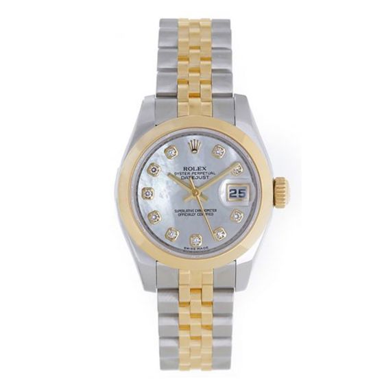 Rolex Datejust 2-Tone Mother of Pearl Diamond Dial 179163
