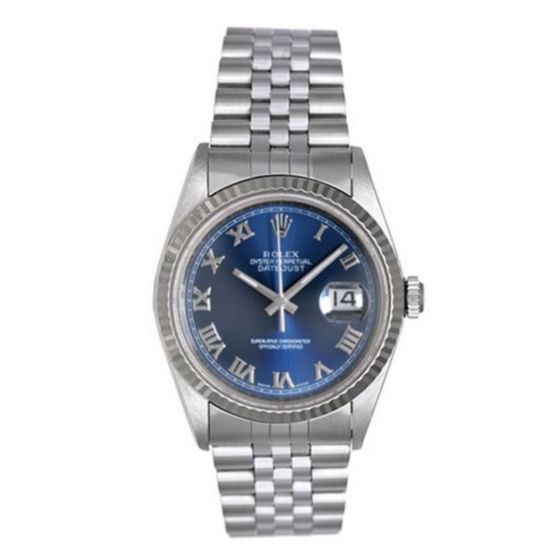 Men's Rolex Datejust Watch 16234 Blue dial Stainless Steel Case