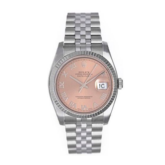 Rolex Datejust Men's Stainless Steel Watch 116234 Salmon Dial