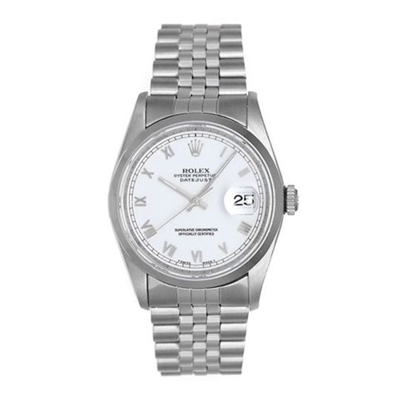 Men's Rolex Datejust Automatic Winding Watch 16200 White Dial
