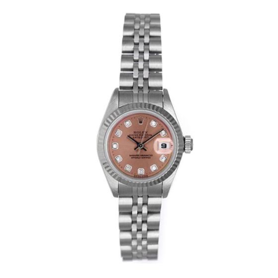 Ladies Rolex Datejust Watch 69174 Factory Salmon Dial