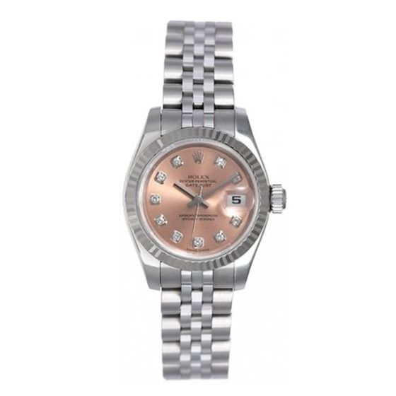 Rolex Ladies Watch Datejust  Stainless Steel Salmon Dial 179174
