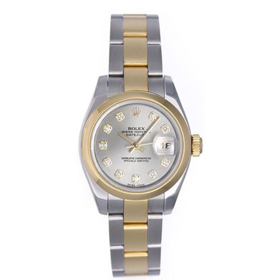 Rolex Ladies Datejust 2-Tone Watch 179163 Steel Dial