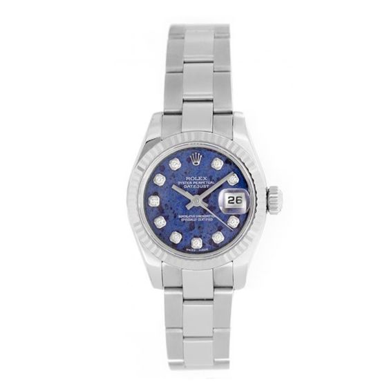 Rolex Datejust Sodalite Diamond Dial Ladies Stainless Steel Watch 179174
