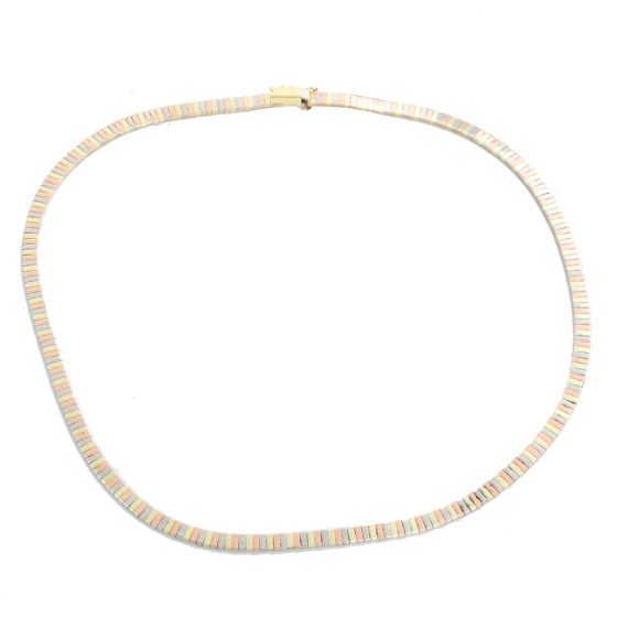 14K Yellow, White Gold and Pink Gold Necklace