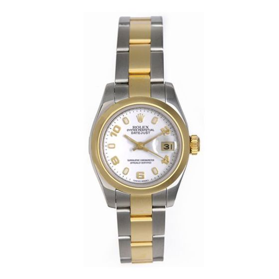 Ladies Rolex 2-Tone Datejust Watch with Arabic Numerals 179163