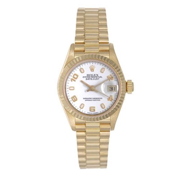 Ladies Rolex President 18k Gold Watch 79178