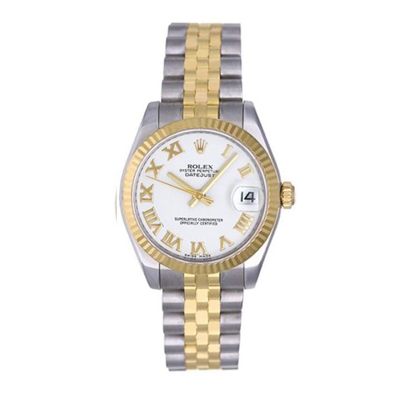 Rolex Datejust Midsize 2-Tone Watch 178273 White Dial