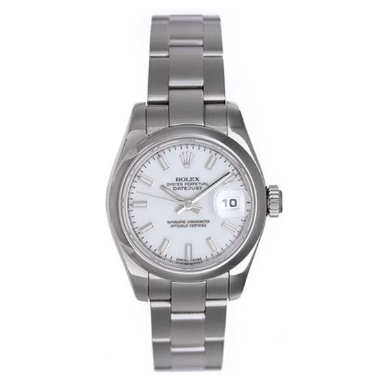 Rolex Datejust Stainless Steel Watch 179160 White Dial 