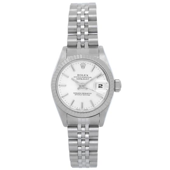 Rolex Ladies Datejust Stainless Steel White Stick Watch 79174