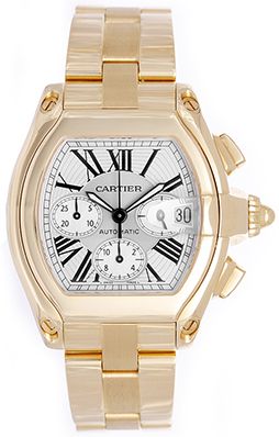 Cartier Roadster Chronograph 18k Yellow Gold Men's Watch