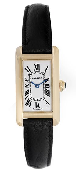 Cartier Tank Americaine Ladies 18k Yellow Gold Watch W2601556