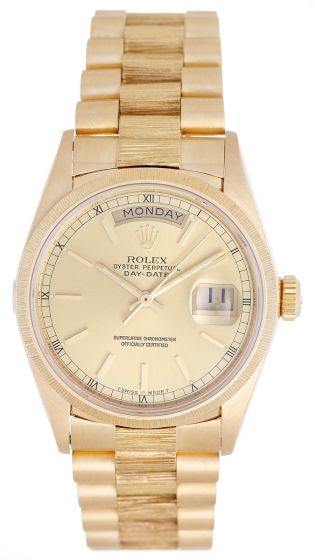 Rolex President Day-Date  Champagne Dial Bark Finish 18078
