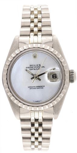 Ladies Rolex Date Watch 69240 Custom Mother-Of-Pearl