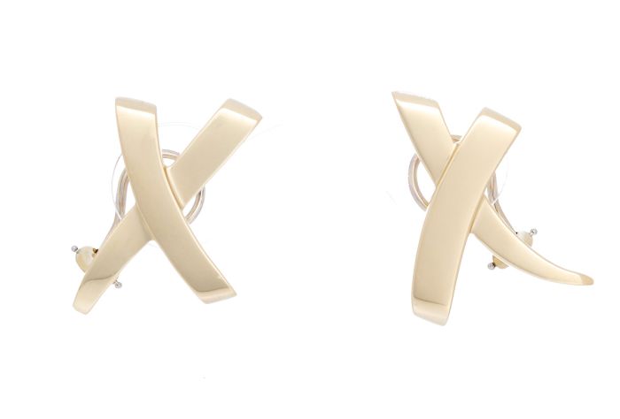 Paloma Picasso for Tiffany & Co. 18k Gold X-Cross Earrings 