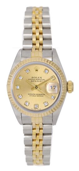 Rolex Datejust Champagne Diamond Dial Watch 79173