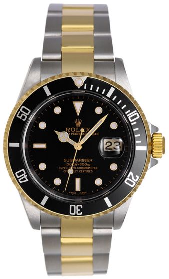 Rolex Submariner 2-Tone Watch Black Dial 16613 
