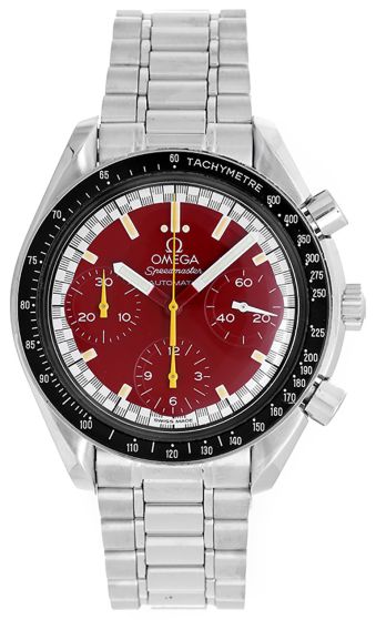 Omega Speedmaster  Steel Chronograph Men's Watch Complete with Racing Wheel Box 35106100 (3510.61.00