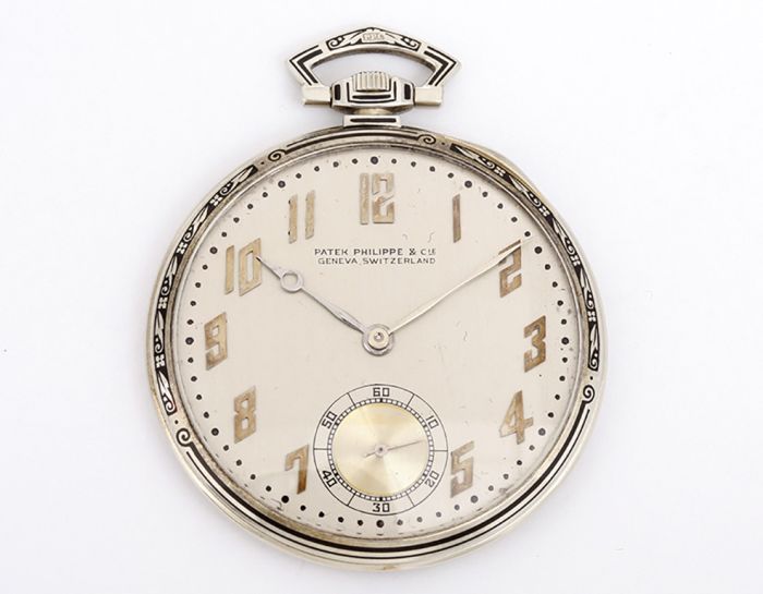 Vintage Patek Philippe Pocket Watch Art Deco Enamel Design