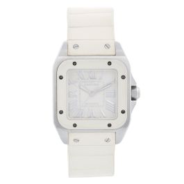 Cartier santos on sale 100 white rubber