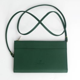Green on sale leather clutch