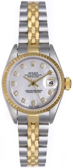 Ladies Rolex Datejust Watch 79173 Factory Mother-Of-Pearl Diamond Dial