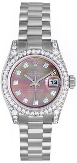 Ladies Rolex President Watch 179159 Mother-Of-Pearl Diamond Dial