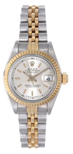 Ladies Rolex Datejust Watch 6917 Silver With Gold Stick Markers