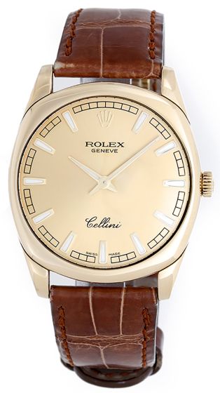 Rolex Cellini Danaos Men's 18k Yellow Gold Watch Champagne Dial  4243/8