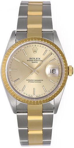 Rolex Date Men's Stainless Steel & Gold 2-Tone Watch 15223