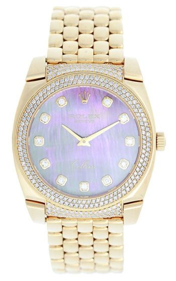 Rolex Cellini Cestello Diamond & 18k Everose Watch 6321/8