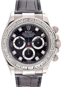 Men's Rolex Daytona with Baguette Diamond Bezel 116519 