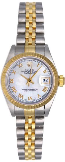 Rolex 2T Datejust Watch 69173 Factory MOP Roman Dial 