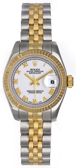 Rolex Ladies 2-Tone Datejust Watch 179173 White Dial