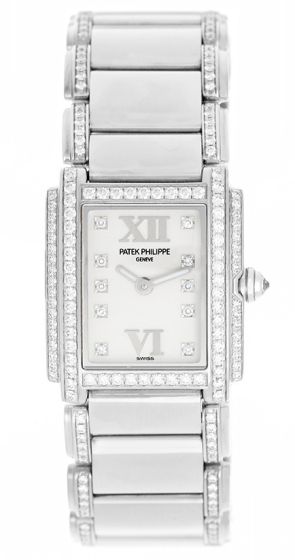 Patek Philippe Twenty-4 Ladies White Gold Diamond Watch 4908 310G or 4908/310G-001 or 4908/310G
