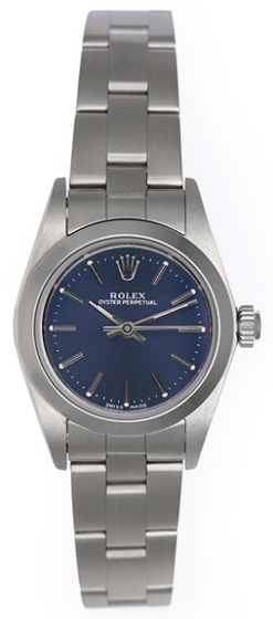Rolex Lady Oyster Perpetual Ladies Watch 76080 Blue Dial