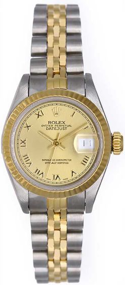 Rolex Ladies Datejust 2-tone Watch 69173 Champagne Roman Dial