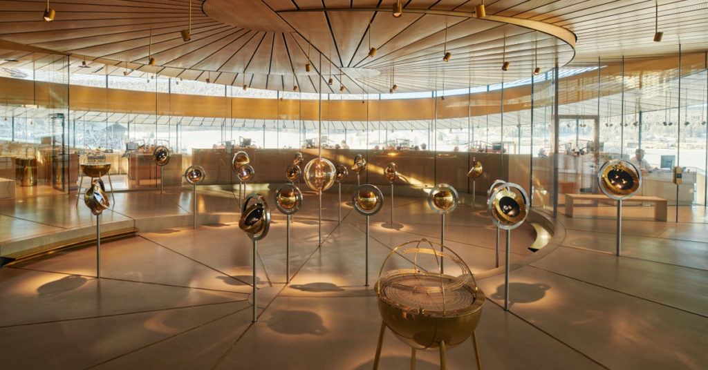 300 timepieces in glass dome cases at Musee Atelier Audemars Piguet.