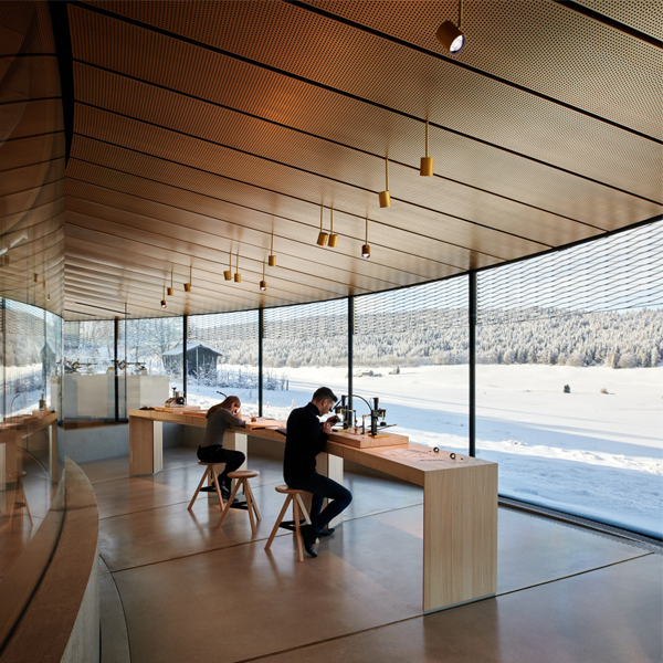 Craftman work on Swiss watches at Musee Atelier Audemars Piguet.