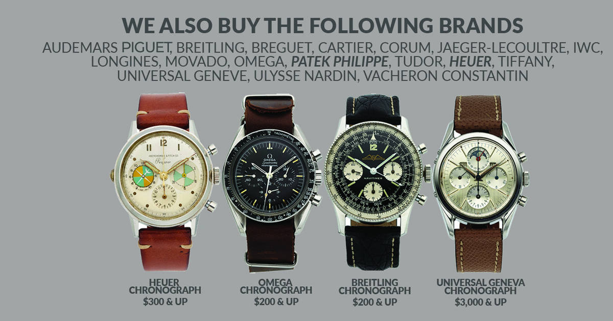A view of four luxury watches. 