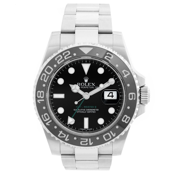Rolex GMT Master II with black dial.