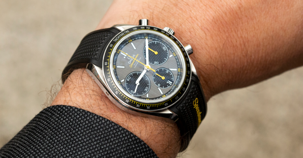 Omega Speedmaster Racing Co-Axial Chronometer Chronograph Watch with Rubber Strap
