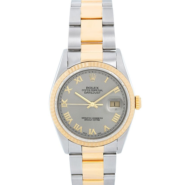 Rolex Datejust 16233 Men's watch with a gray dial.
