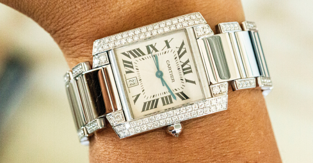 Cartier Tank Francaise Watch in 18K White Gold.